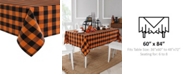 Elrene Farmhouse Living Fall Buffalo Check Tablecloth, 60"x84"